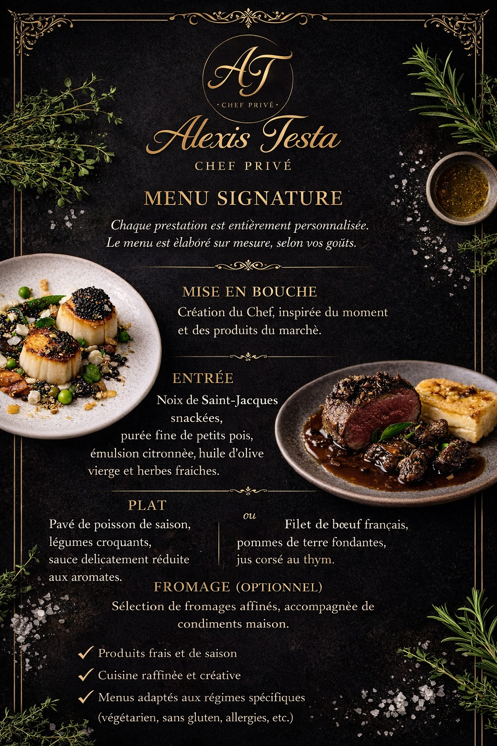Menu d’inspiration Méditerranéenne